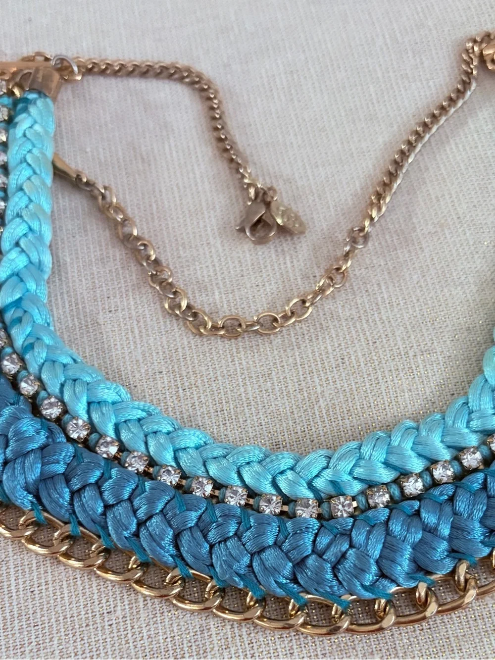 Tommy Bahama Braided Teal Statement Necklace